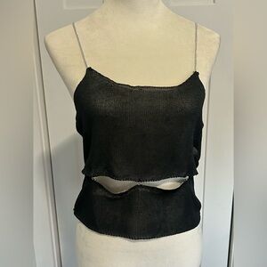 Forever 21 Black Mesh Chain Link Top